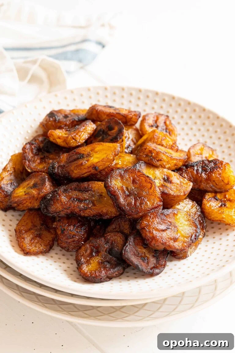 a plate of sweet fried plantains