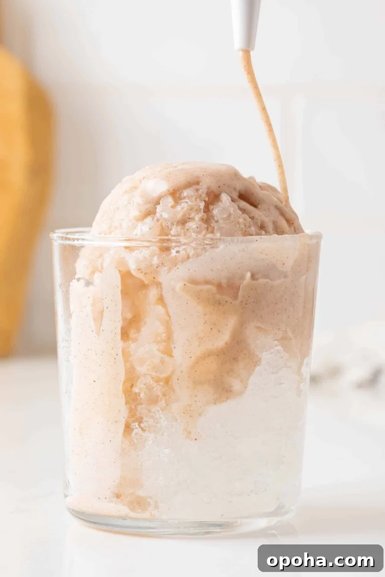 shaved ice in a glass