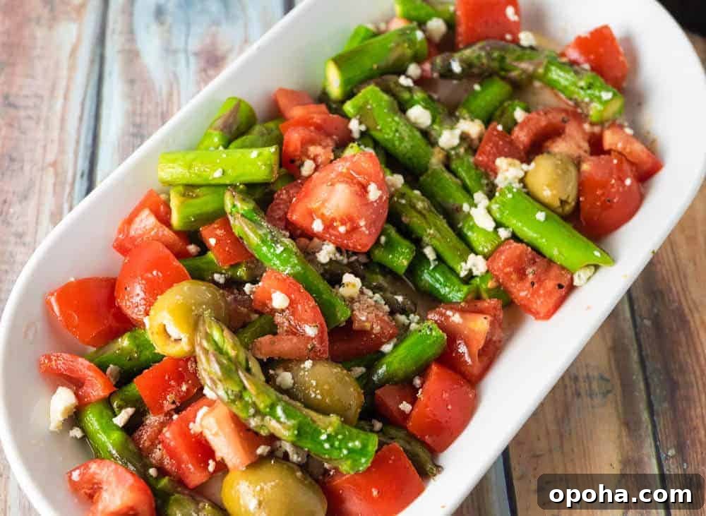 Crisp Asparagus Salad with Zesty Lemon Vinaigrette 3 Above view of bright and beautiful Lemon Asparagus Salad