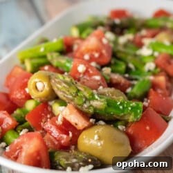 lemon asparagus salad close up featured