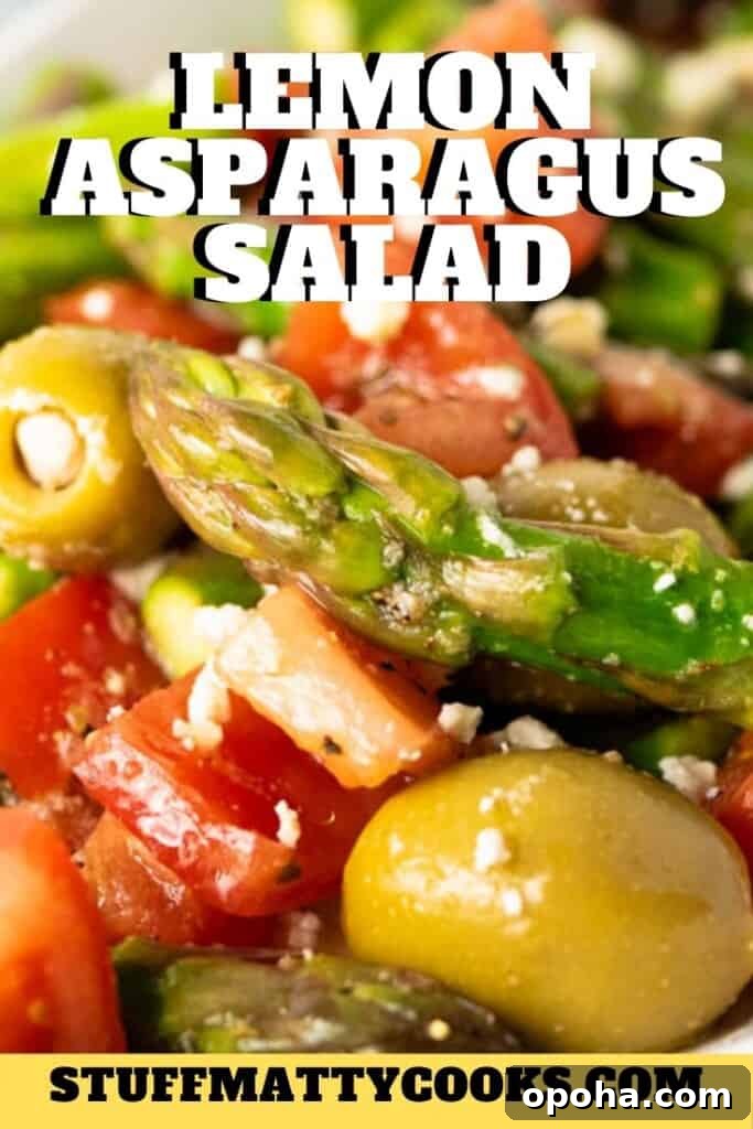 Crisp Asparagus Salad with Zesty Lemon Vinaigrette 5 Lemon Asparagus Salad Pin Image
