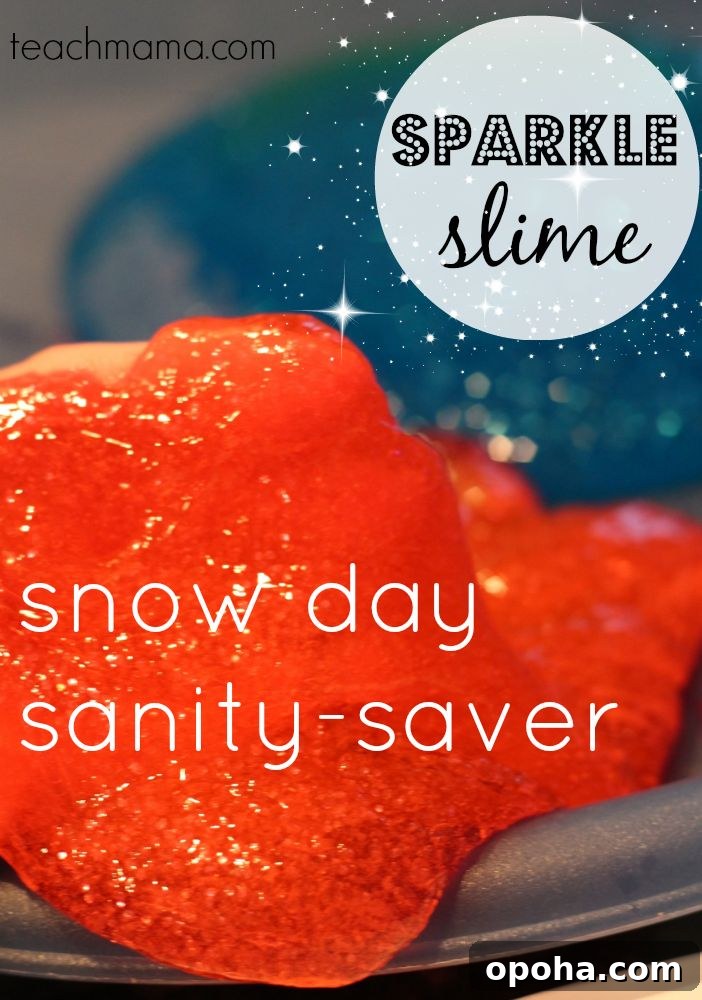 Snow Day Sparkle Slime | 25+ Indoor Winter Activities for Kids