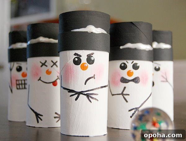 Snowman Bowling | 25+ Indoor Winter Activities for Kids