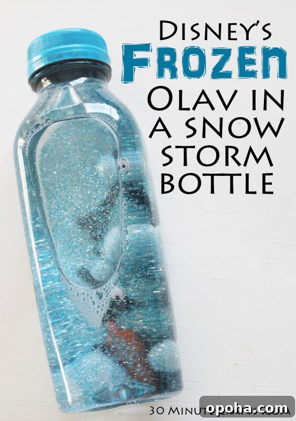 Disney's Frozen Olaf in a Snow Storm Bottle | 25+ Indoor Winter Activities for Kids