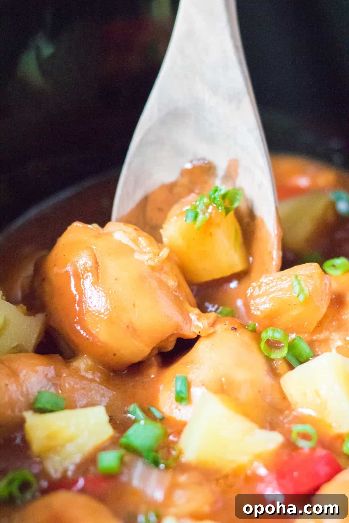 Slow Cooker Hawaiian Chicken with Pineapple and Sticky Sauce 2 Crockpot Hawaiian chicken with pineapple.