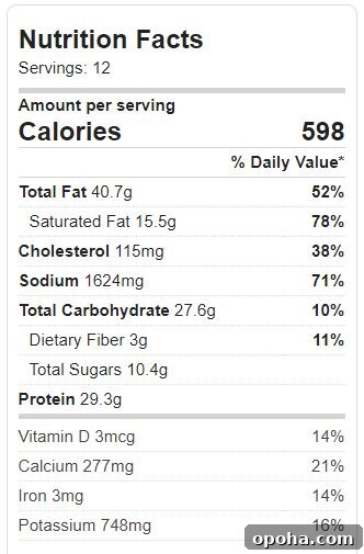 Meat Lovers Pasta Nutrition