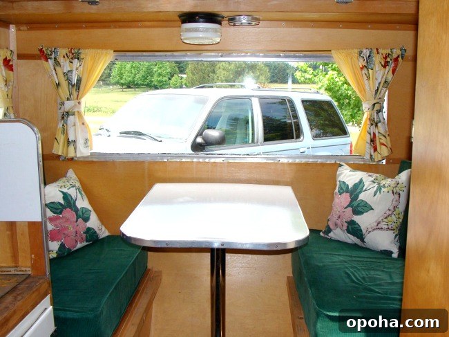 Dalton vintage trailer table area