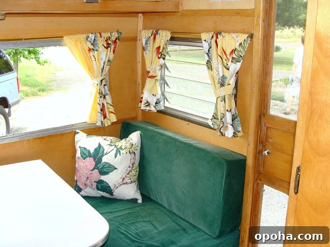 Dalton vintage trailer recovered bench seat