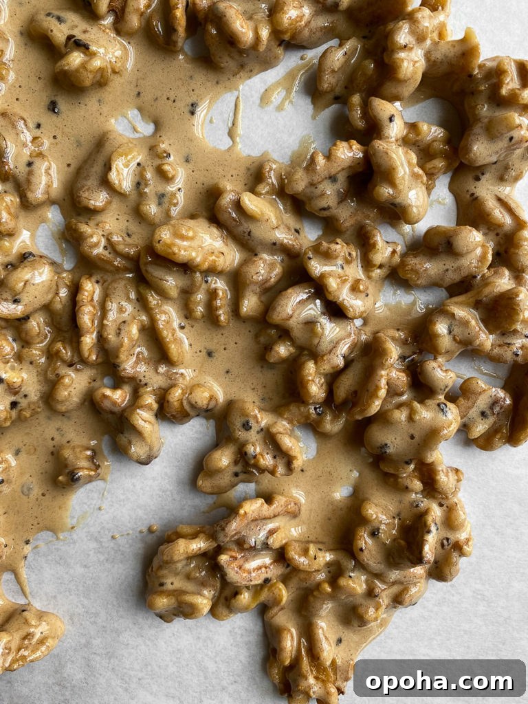 Whiskey Coffee Caramel Sundae (Gluten-Free Dessert) 3 Gluten Free Candied Coffee Walnuts before baking