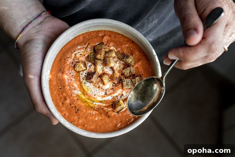 Creamy Roasted Tomato Soup with Garlic and Basil 2 Roasted tomato soup