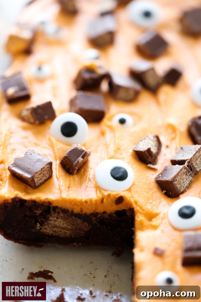 Kit Kat Halloween Brownies Recipe — Spooky Candy Bar Brownies 7 Tray of KIT KAT Halloween Brownies