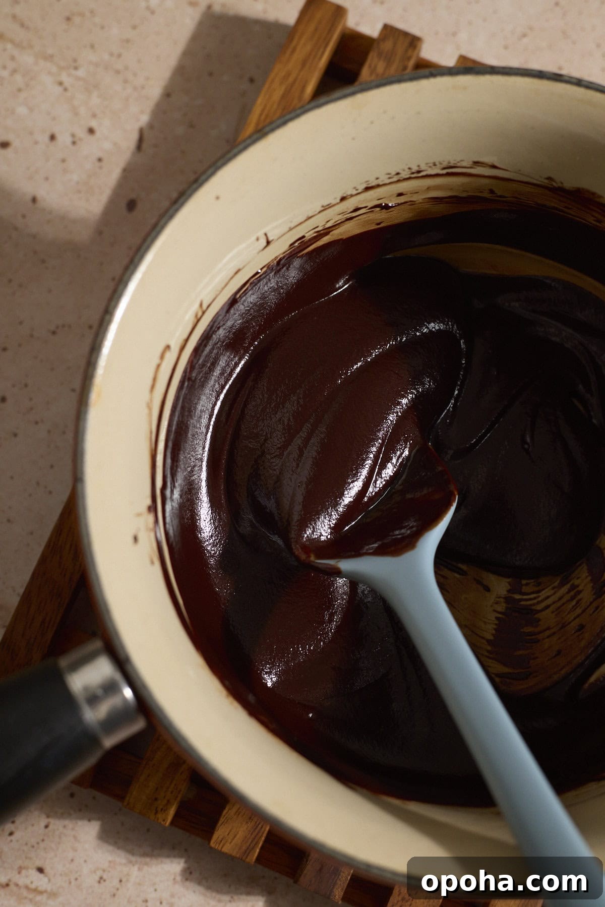 Decadent Dairy-Free Chocolate Mousse Recipe 5 Melted chocolate in a small saucepan.