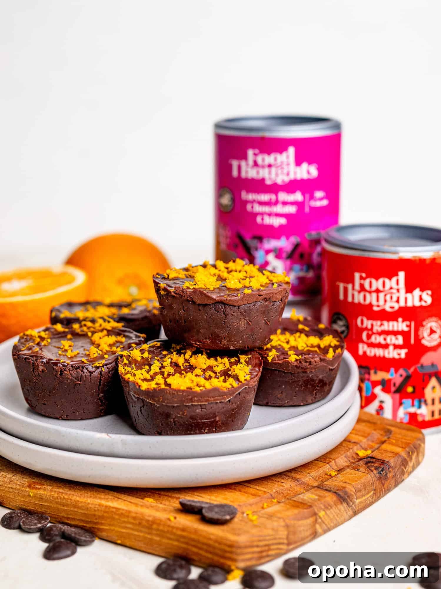 Chocolate Orange Ganache Brownie Cups — Decadent Citrus Desserts 3 Easy and Healthy No Bake Brownie Cups filled with chocolate orange ganache.
