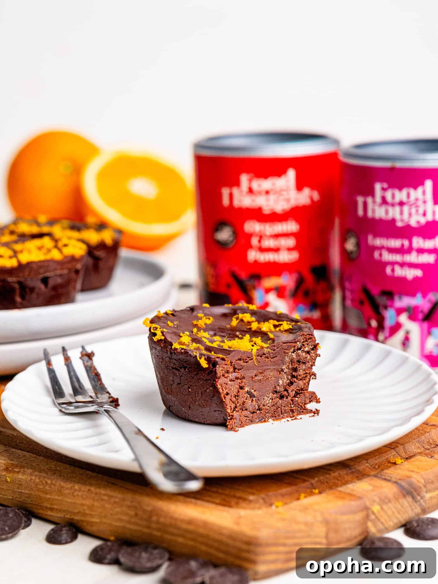 Chocolate Orange Ganache Brownie Cups — Decadent Citrus Desserts 4 Healthy No Bake Brownie Cups filled with chocolate orange ganache.