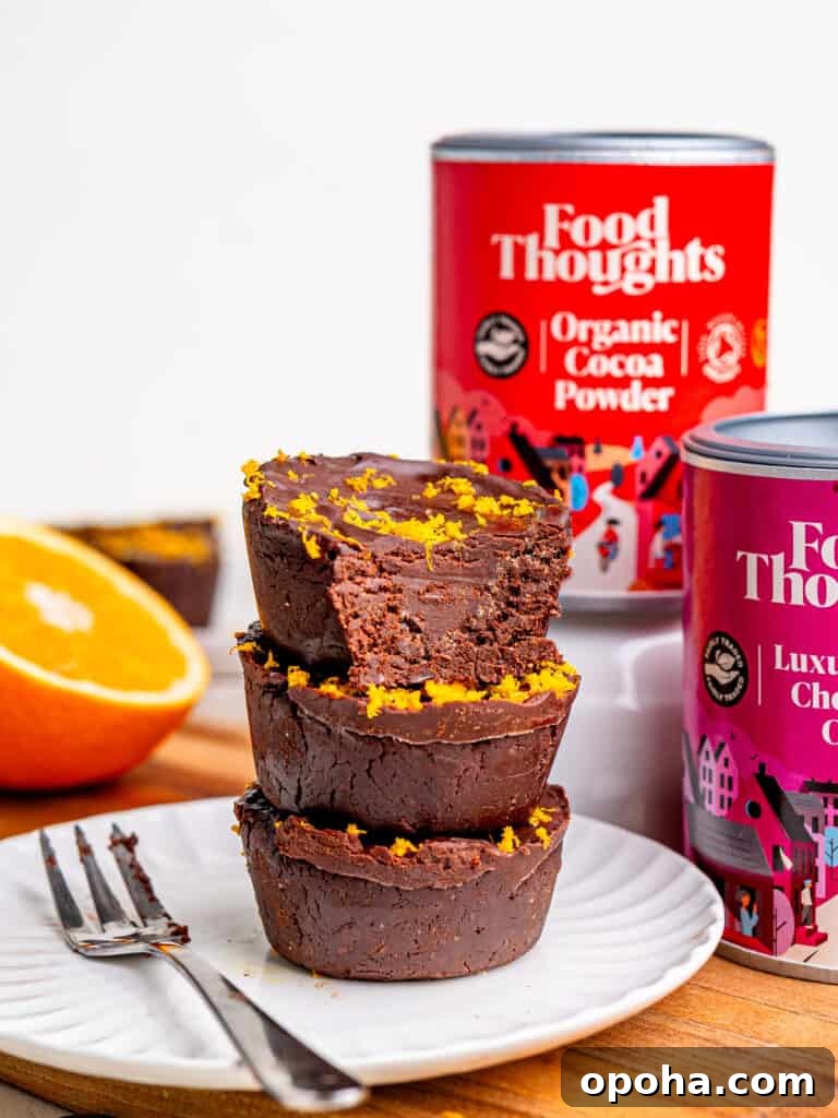 Chocolate Orange Ganache Brownie Cups — Decadent Citrus Desserts 5 No Bake Brownie Cups filled with chocolate orange ganache.
