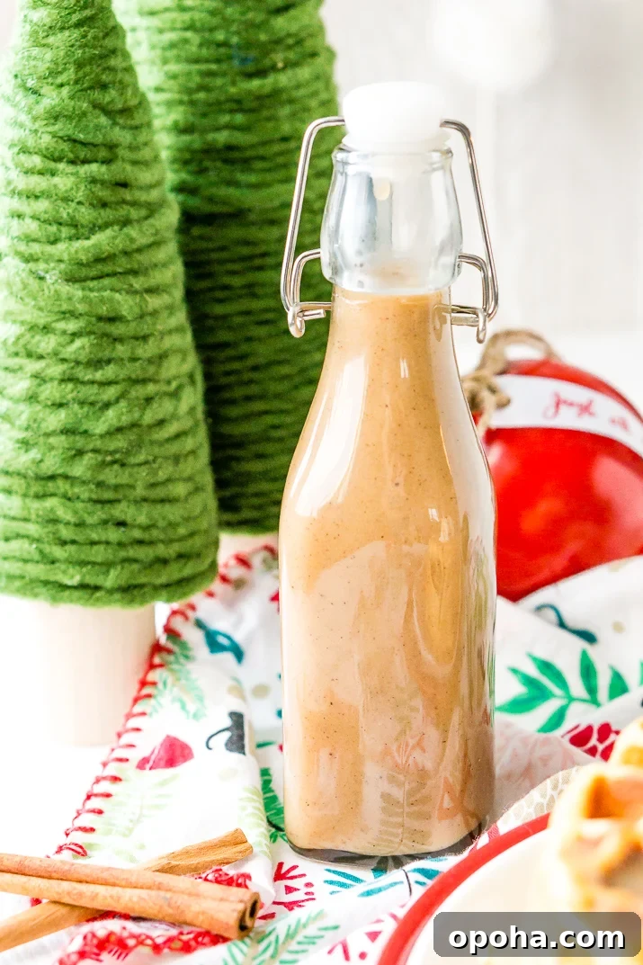 Spiced Vanilla Syrup - creamy syrup with cinnamon, nutmeg, and allspice