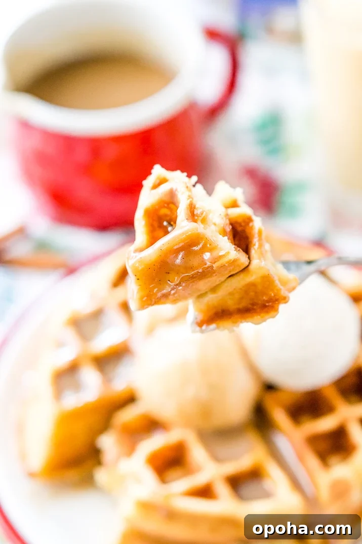 Spiced Vanilla Syrup over waffles