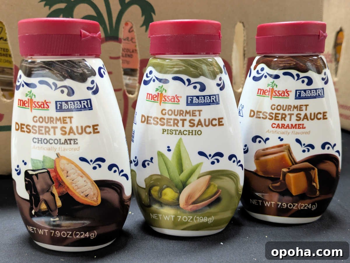 fabbri dessert sauces - chocolate pistachio caramel