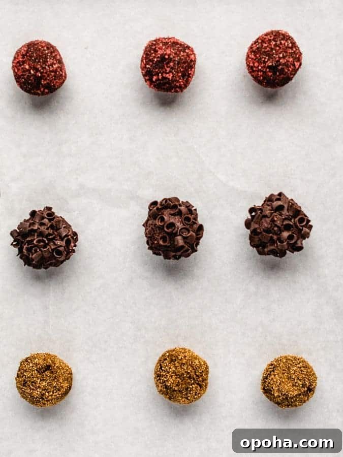 Chocolate Pumpkin Truffles Recipe — Rich, No-Bake Fall Treat 5 Overhead image of tray of chocolate pumpkin truffles