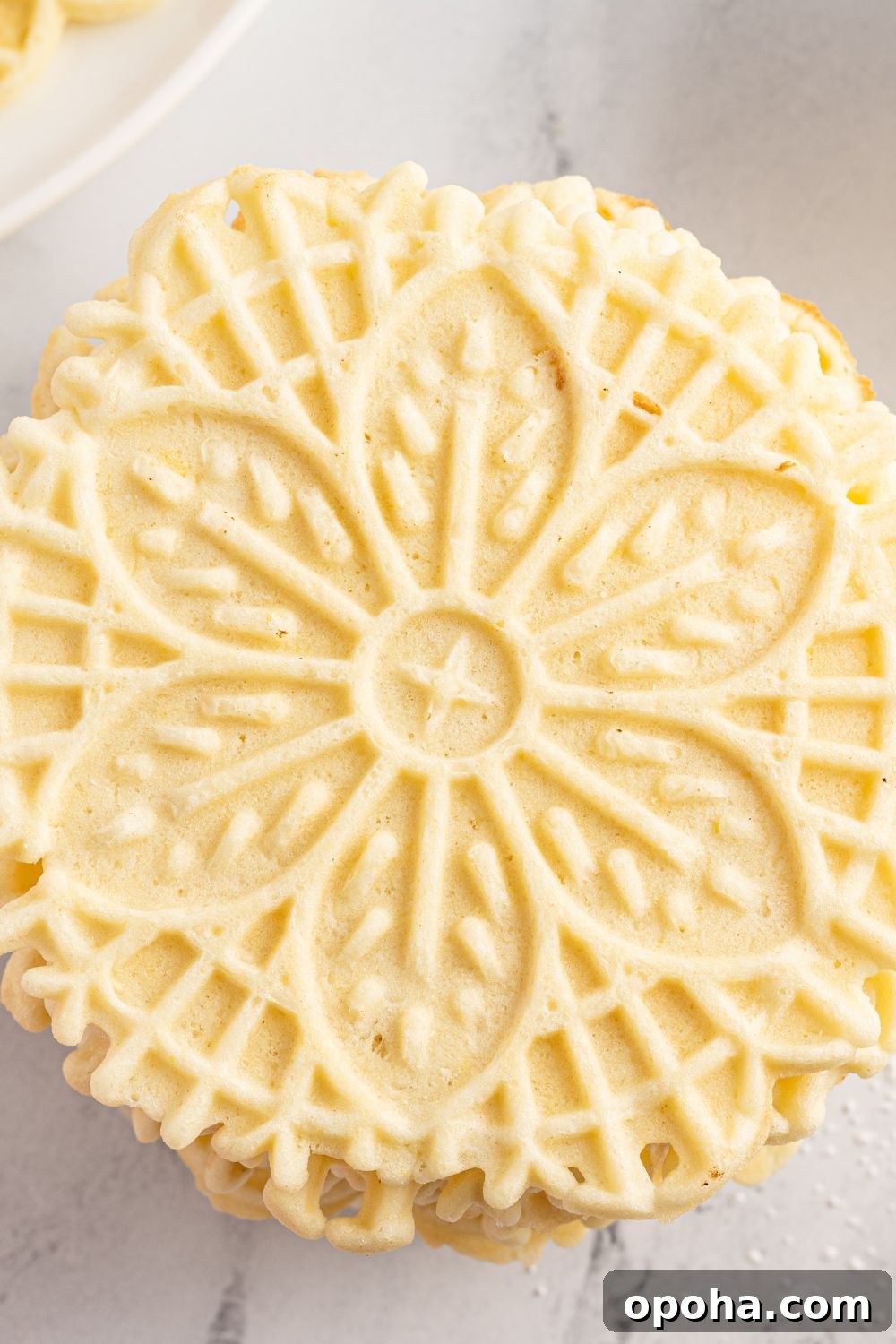 Traditional Italian Pizzelle Cookies: Crisp Anise Wafers Recipe 5 overhead shot of italian cookies