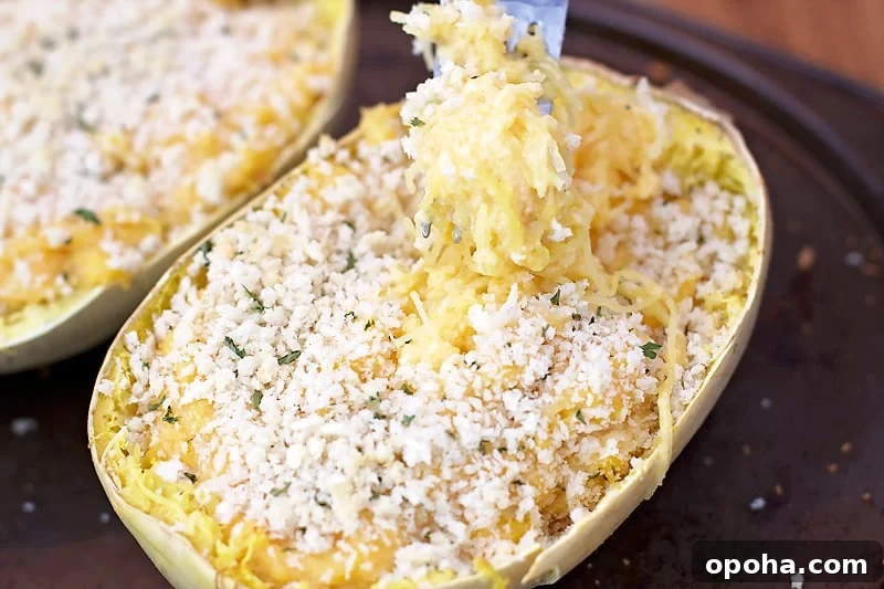 Twice-Baked Spaghetti Squash Mac ’n’ Cheese Casserole 5 Preparing spaghetti squash