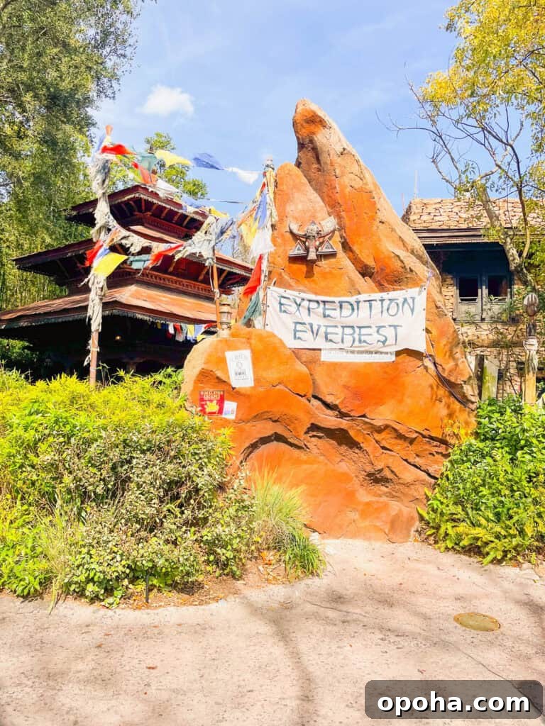 Expedition Everest entrance and sign.