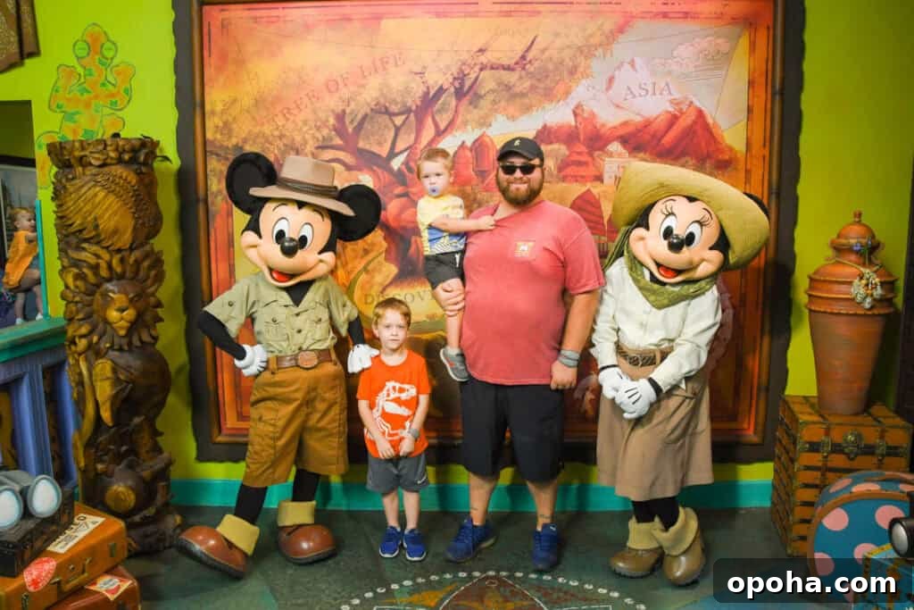 Adventure Outpost Animal Kingdom to meet Mickey and Minnie.