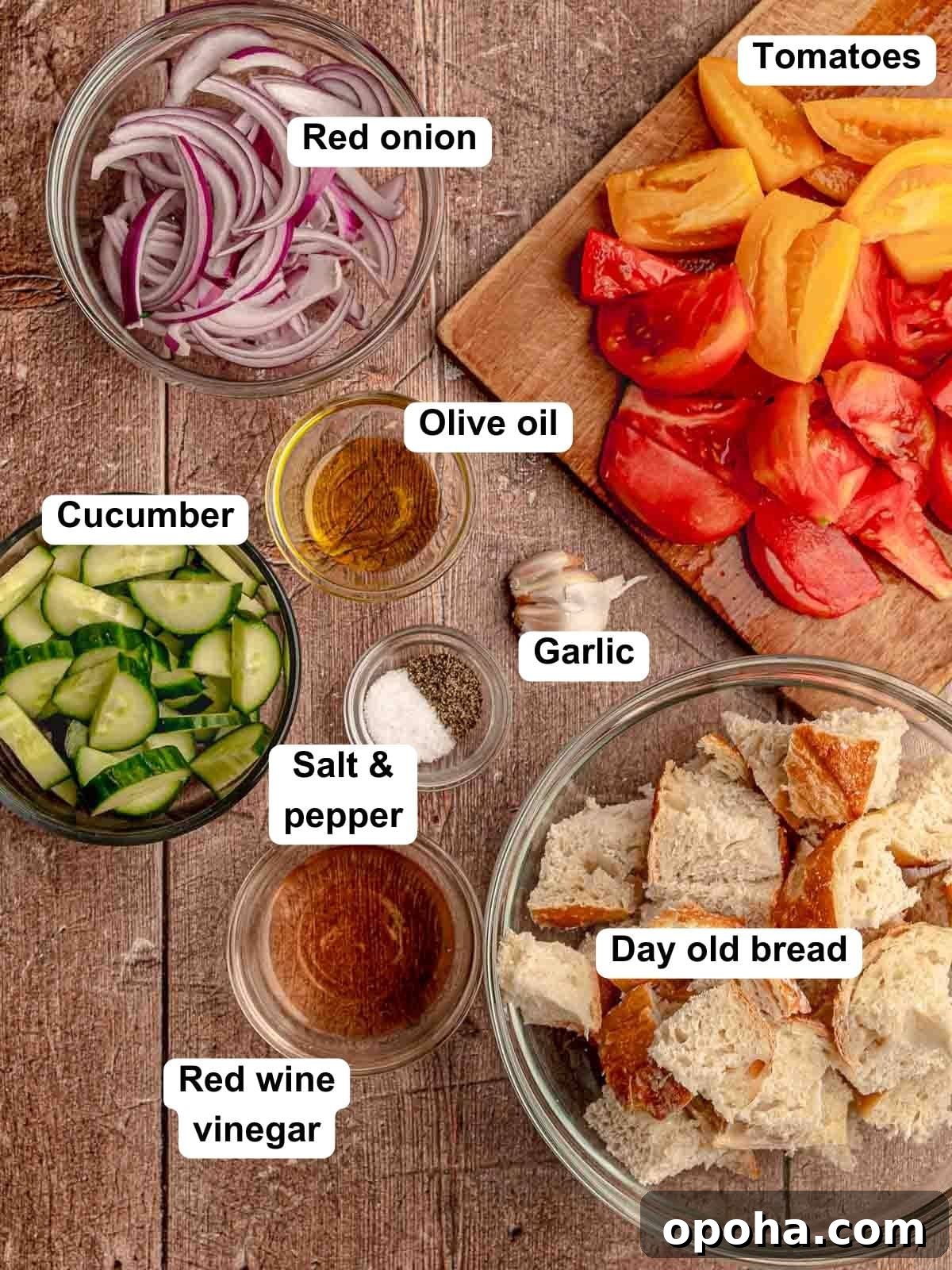 Tuscan Panzanella Salad: Classic Bread & Tomato Recipe 3 Ingredients in panzanella toscana.