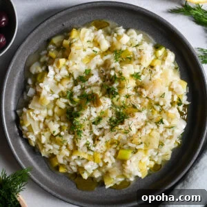 Prasorizo is a classic Greek vegan meal made with leeks and rice.