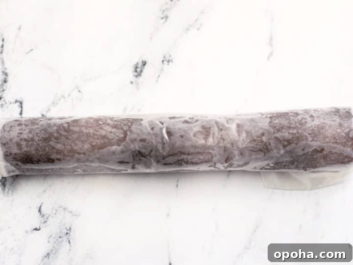 Chocolate Icebox Cookies Recipe — Perfect for Decorating 4 chocolate cookie roll