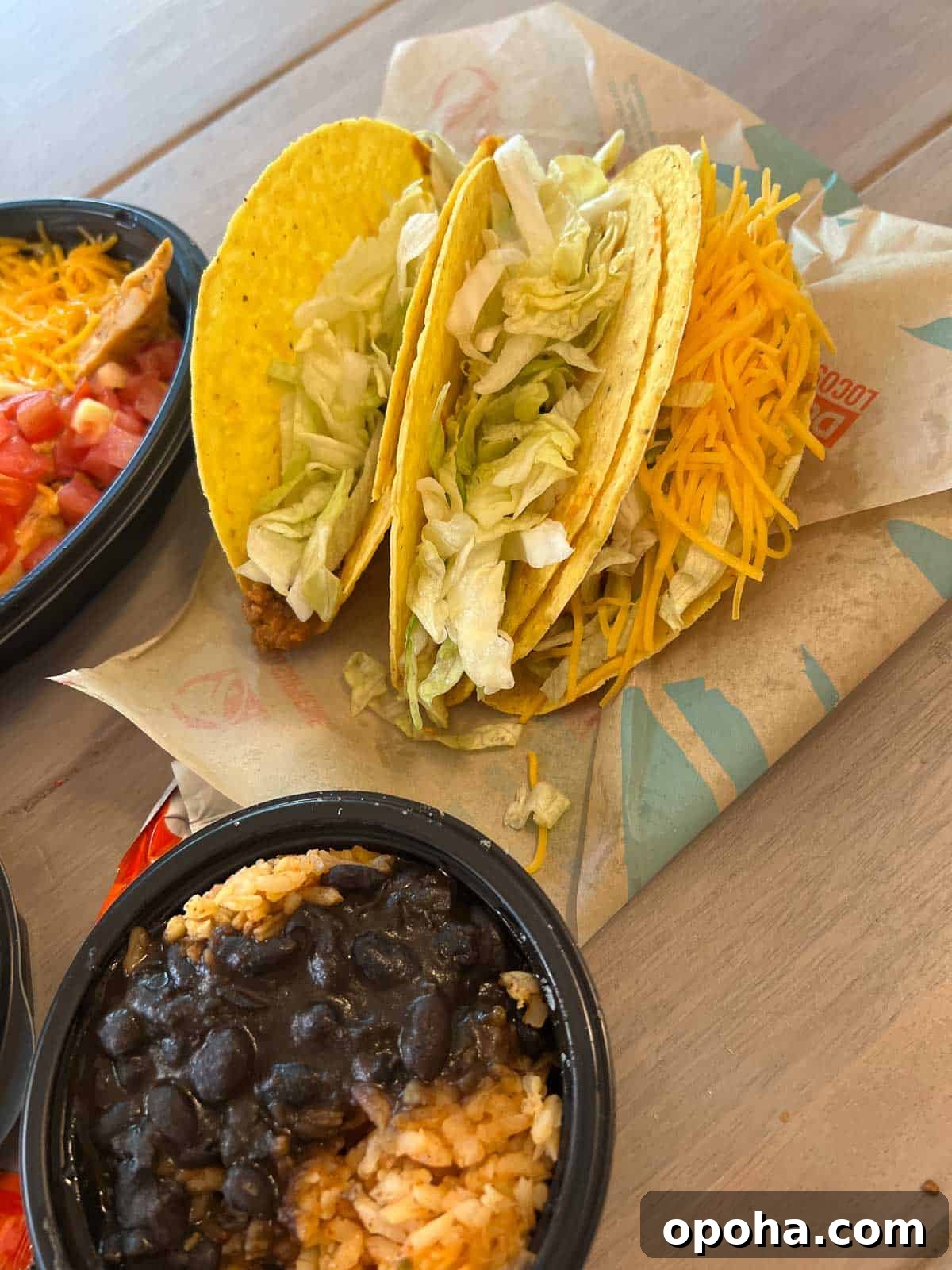 crunchy tacos and beans from taco bell