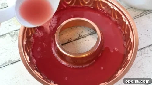 Sparkling Cranberry Wedding Punch — Non-Alcoholic Party Drink 5 Place 2 cups of concentrate into ring mold.