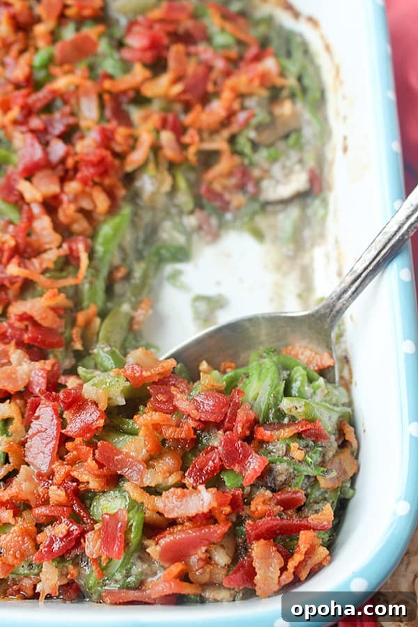 Paleo Whole30 Green Bean Casserole Recipe for Holiday Sides 5 Green beans in dish