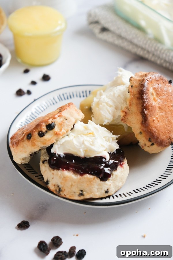 British scones with clotted cream