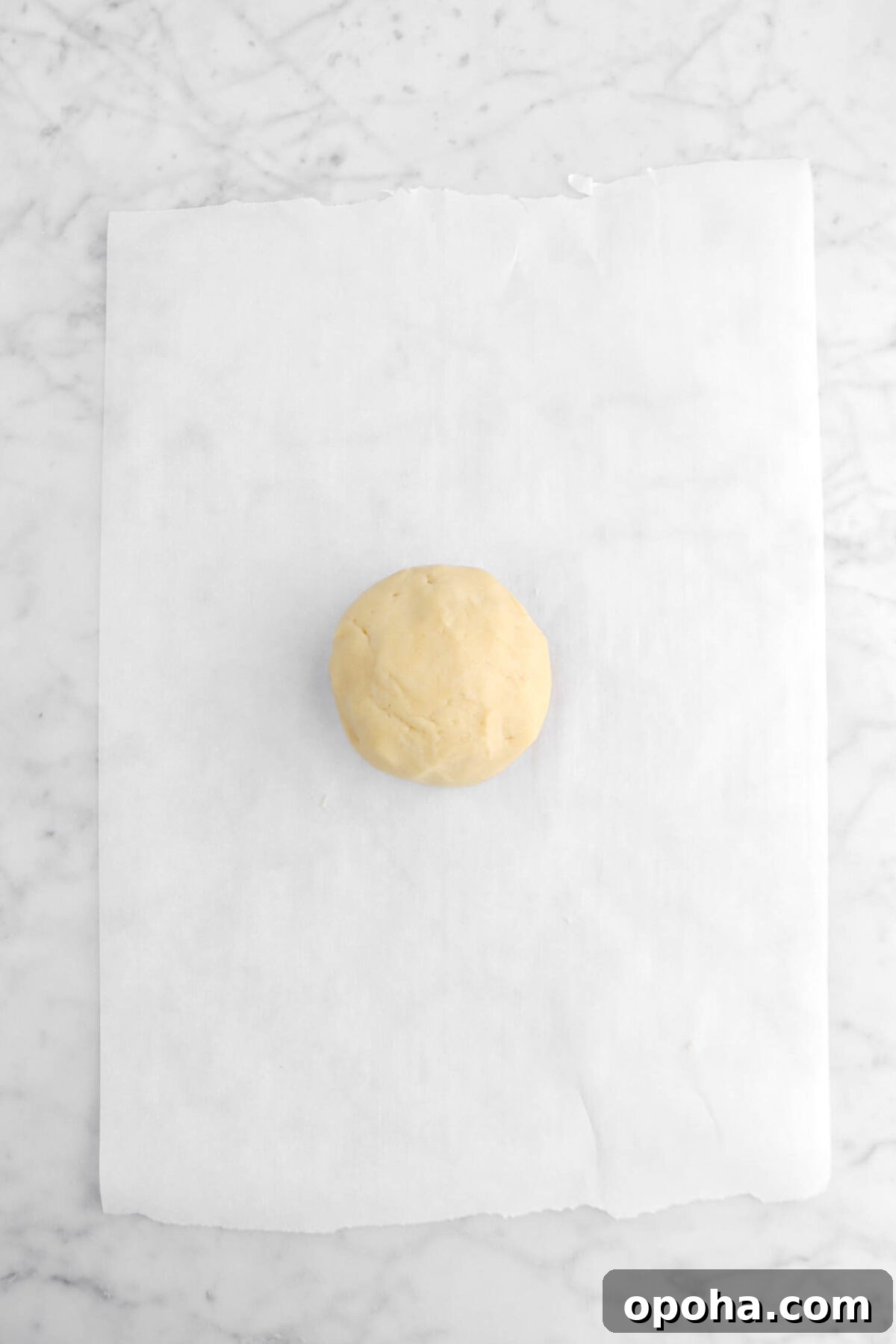 Santa’s Glove Peppermint Sugar Cookies: Festive Holiday Recipe 11 dough ball on parchment paper.