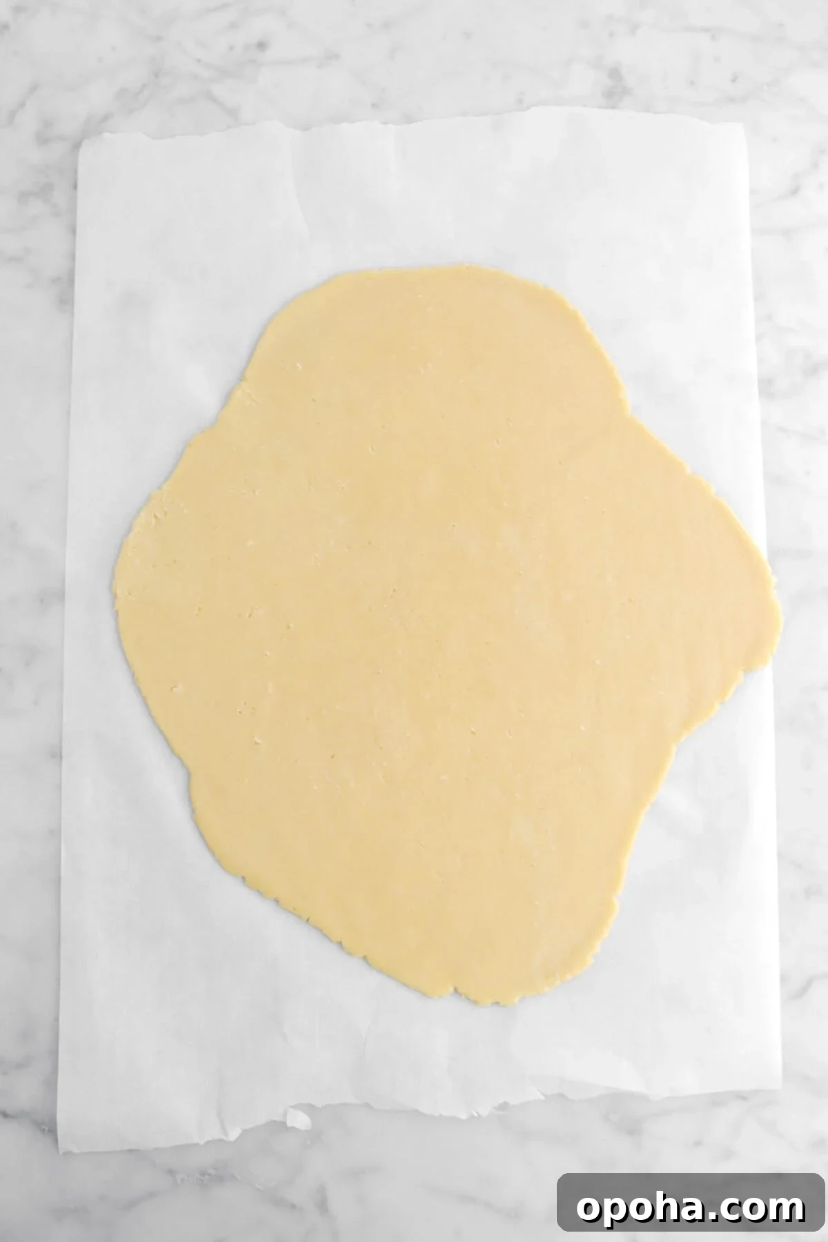 Santa’s Glove Peppermint Sugar Cookies: Festive Holiday Recipe 12 rolled out cookie dough on parchment paper.