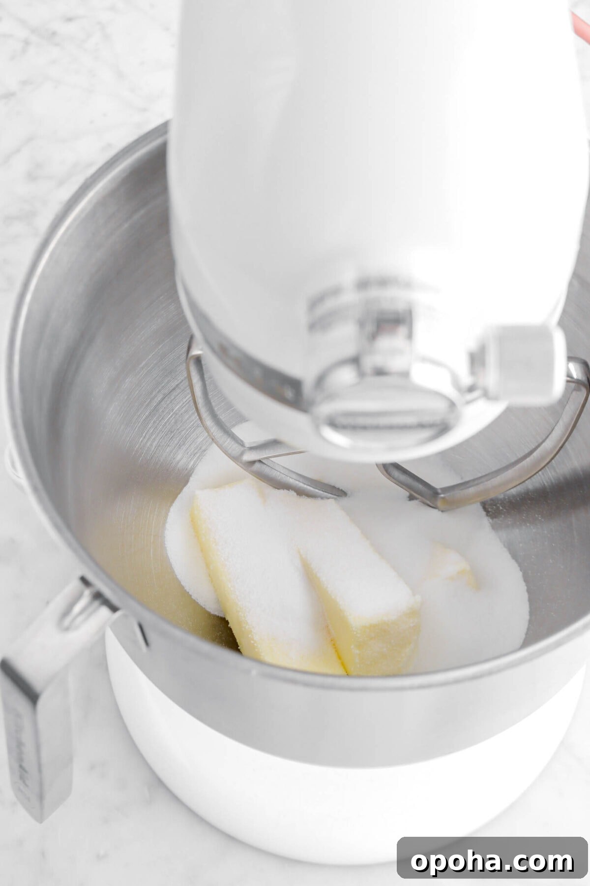 Santa’s Glove Peppermint Sugar Cookies: Festive Holiday Recipe 9 sugar and butter in stand mixer.