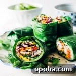 Thumbnail of rainbow collard green spring rolls with shrimp