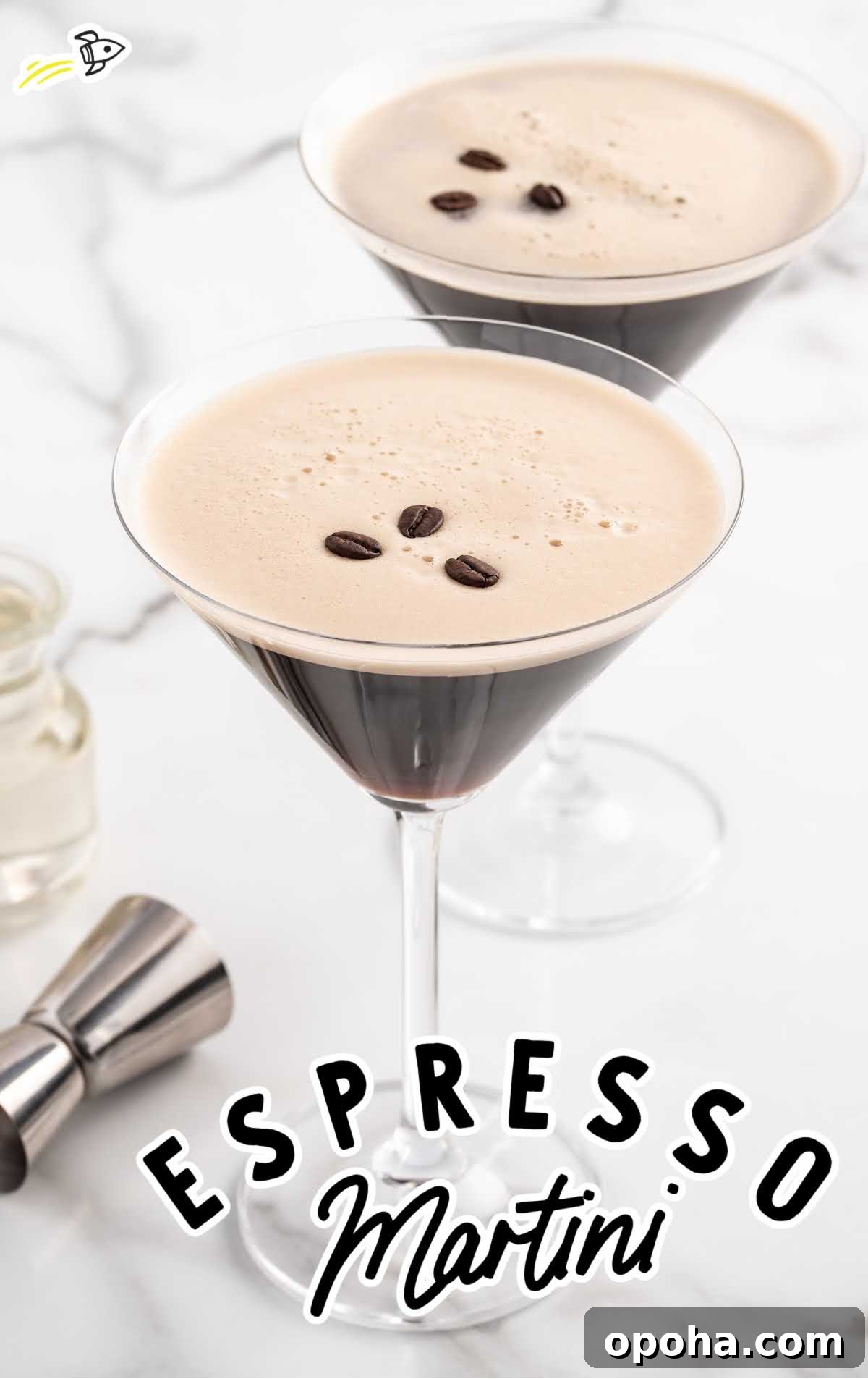 a close-up shot of Espresso Martinis