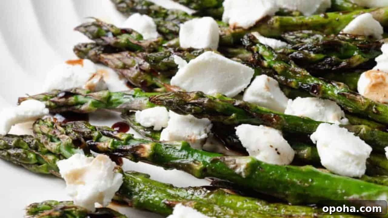 Grilled Asparagus with Balsamic Glaze and Goat Cheese