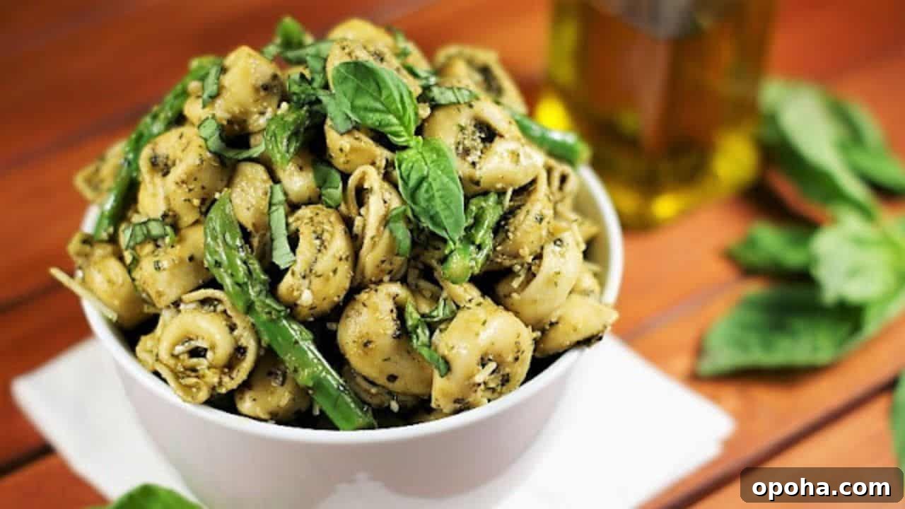 Pesto Tortellini Salad with Asparagus
