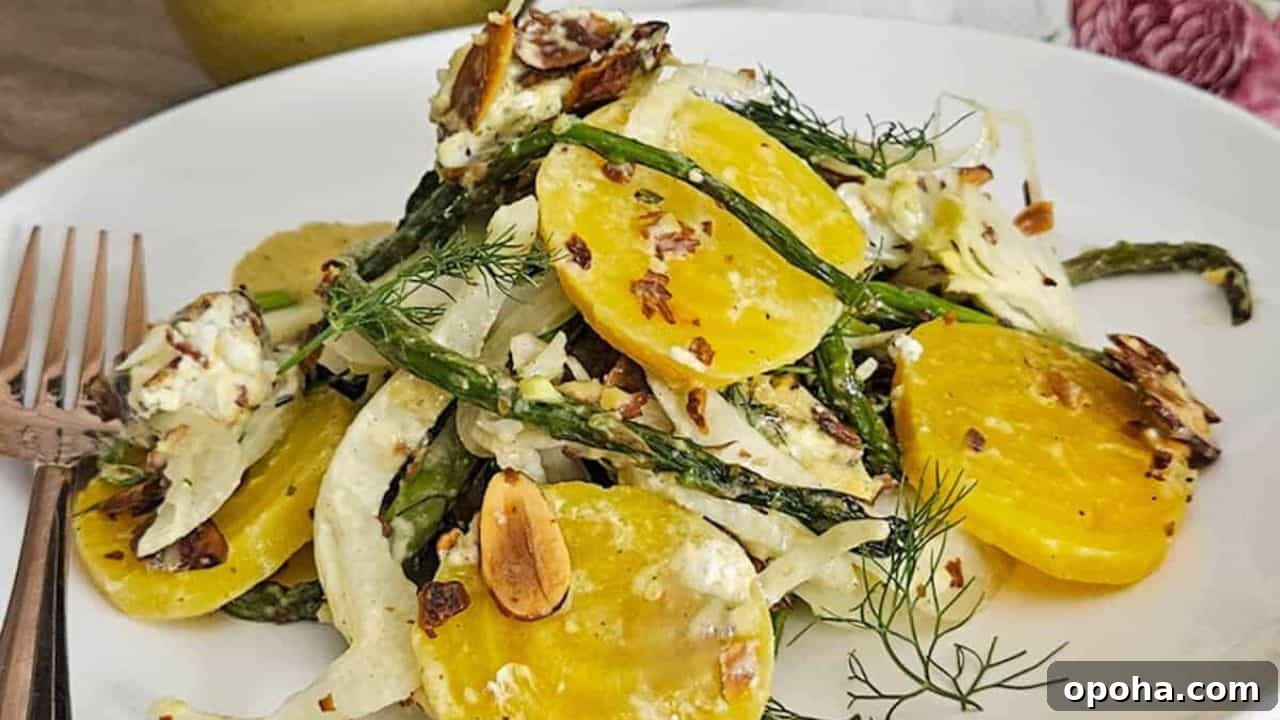 Roasted Asparagus & Fennel Salad with Golden Beets