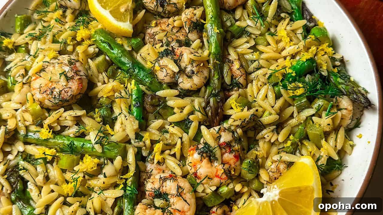 Lemon Butter Shrimp Asparagus Orzo