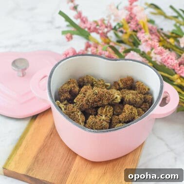 How to Decarb Kief and Make Potent Edibles 12 A picture of decarbed cannabis flower in an oven-safe baking dish.