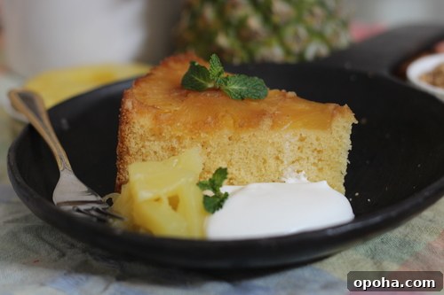 Classic Pineapple Upside-Down Cake Recipe for Homemade Desserts 4 Slice of pineapple upside-down cake