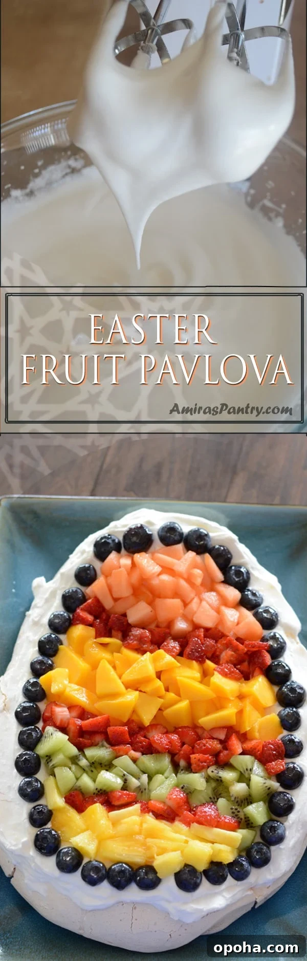 Easter Pavlova Recipe with Fresh Fruit Topping 12 An infograph for Pavlova fruit recipe
