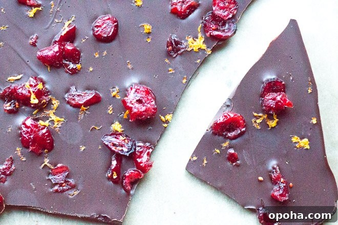 Cranberry Orange Dark Chocolate Bark Recipe for Holidays 2 Cranberry Orange Dark Chocolate Bark