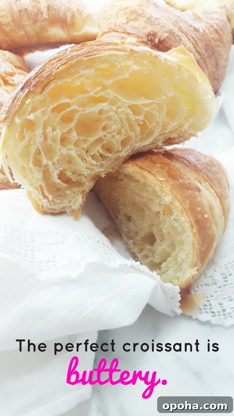 The perfect croissant is BUTTERY.