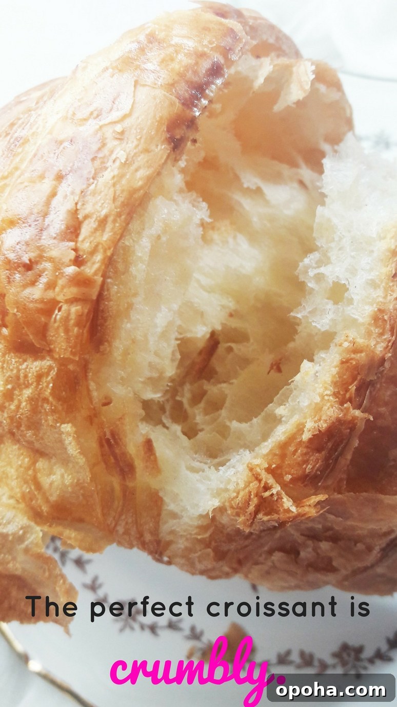 The perfect croissant is CRUMBLY.