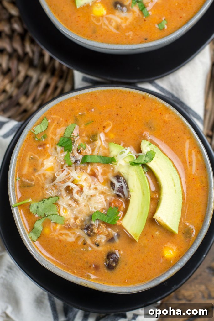 Instant Pot & Slow Cooker Taco Soup Recipe for Busy Weeknights 2 Easy Healthy Taco Soup is an easy meal, packed with vegetables and requires no chopping! With Instant pot, slow cooker and stovetop instructions, this soup can be made any way you like it!